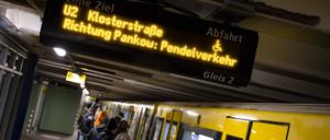 Pendelverkehr auf der U2.