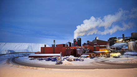 Ansicht des schwedischen Bergbauunternehmens LKAB im Industriegebiet Kiruna.