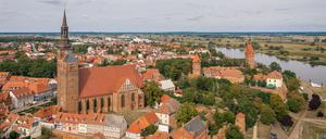 Hansestadt an der Elbe: Blick auf Tangermünde.