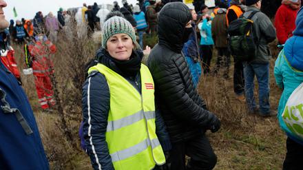 Die Linken-Vorsitzende Janine Wissler in Lützerath