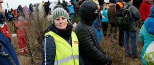 Die Linken-Vorsitzende Janine Wissler in Lützerath