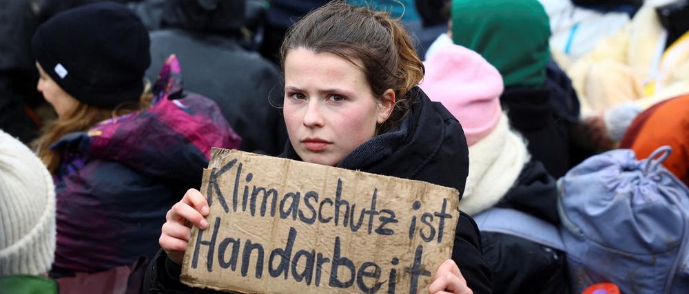 Klimaschutzaktivistin Luisa Neubauer bei den Protesten um Lützerath
