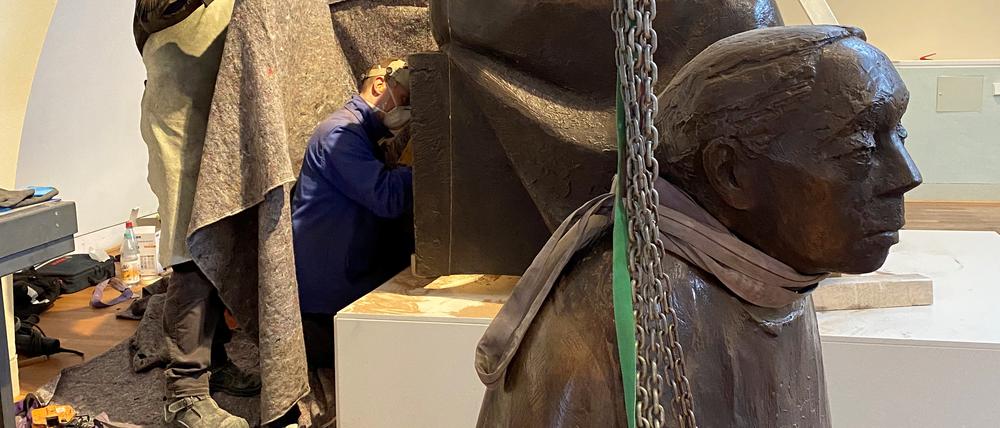 Die Bronzeplastik des Käthe-Kollwitz-Museums in Berlin.