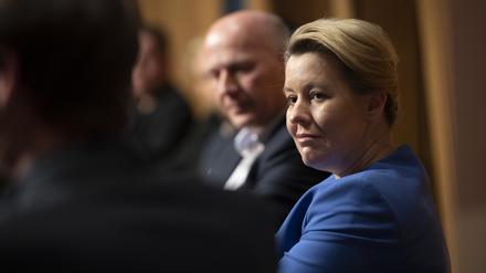 Der CDU-Spitzenkandidat Kai Wegner und SPD-Spitzenkandidatin Fransika Giffey für die anstehende Wahl zum Abgeordnetenhaus. 
