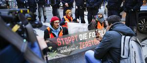 Klimaaktivisten der Organisation „Letzte Generation“ in Wien.