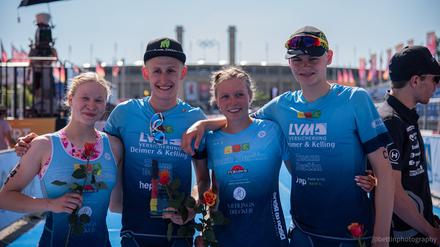 Die Erfolgsgaranten des Team Berlin: Lara Ungewickell (li.), Ben Bettin (2. v. l.), Céline Kaiser und Janne Büttel. 