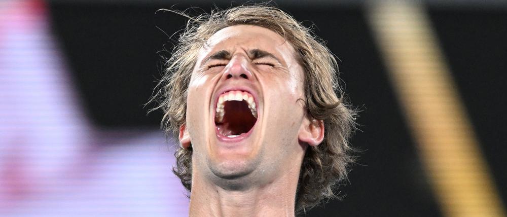 Alexander Zverev bejubelt einen Erstrundensieg gegen einen Qualifikanten.