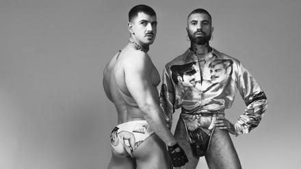 Das Unterwäsche Label „Effenberger Couture“ setzt auch auf queere Tradition: Die aktuelle Kollektion arbeitet mit Bildern von „Tom of Finland“. 