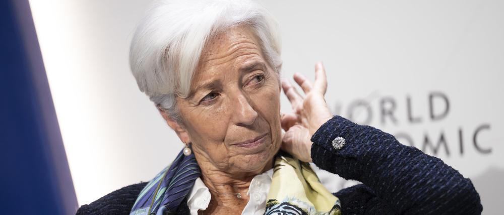 Christine Lagarde, Präsidentin der Europäischen Zentralbank, reagiert während des 53. Jahrestreffens des Weltwirtschaftsforums (WEF). 