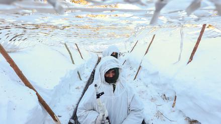 Russische Rekruten beim Training Südrussland. 
