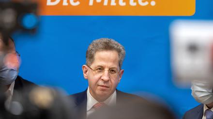 Hans-Georg Maaßen bei seiner Bundestagskandidatur 2021 für die CDU. Den Einzug ins Parlament verpasste er dann. 