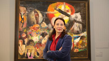 Jutta Götzmann in der Sonderausstellung zu Bernhard Heisig 2022. Ende Februar verlässt sie das Potsdam Museum.