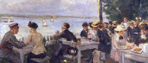 Feuchtfröhlicher Havelausguck. Dieses Bild vom idyllischen Biergarten des Blockhauses Nikolskoe malte Max Liebermann im Jahre 1916.