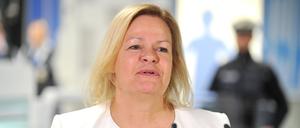 Nancy Faeser anlässlich der Vorstellung der neuen CT-Scanner und der innovativen Spurkonzepte am 20.01.2023 im Flughafen Frankfurt/Main.