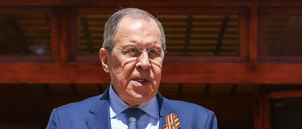 Russlands Außenminister Sergej Lawrow bei einem Besuch in Algerien im Sommer 2022.