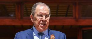 Russlands Außenminister Sergej Lawrow bei einem Besuch in Algerien im Sommer 2022.