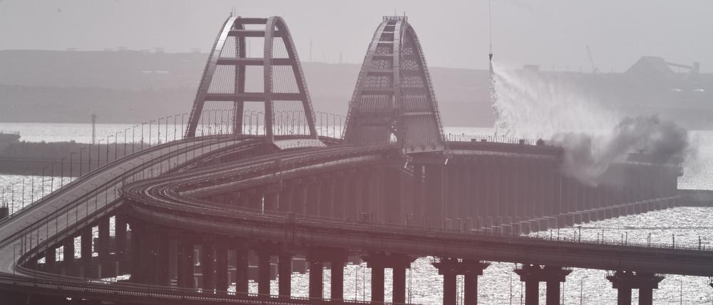Die Brücke von Kertsch ist eine der wichtigsten Verbindungen zur Krim.