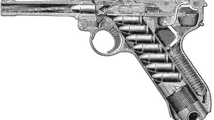 Zeichnung einer Luger für Patentanträge in den USA.