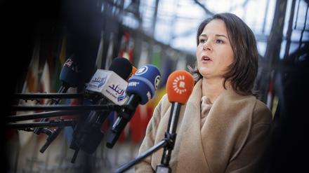 Die Bundesaußenministerin Annalena Baerbock (Grüne) in Brüssel