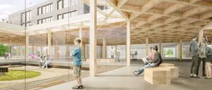 Beispiel für Holzbauten in Potsdam: Entwurf für mögliche Schulbauten von ZRS Architekten.