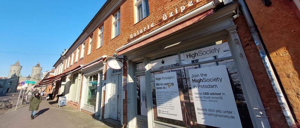Cannabis statt Teppiche: Für die ehemalige Galerie Ozipek in der Friedrich-Ebert-Straße in Potsdam gibt es neue Pläne.