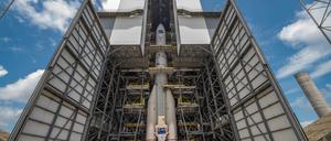 Die Startrampe der Ariane 6 auf dem europäischen Weltraumbahnhof in Französisch-Guayana. Die europäische Trägerrakete Ariane 6 fliegt mit großer Verspätung erst Ende des Jahres. 