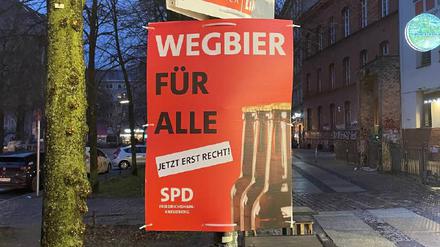 SPD-Wahlplakat „Wegbier für alle“