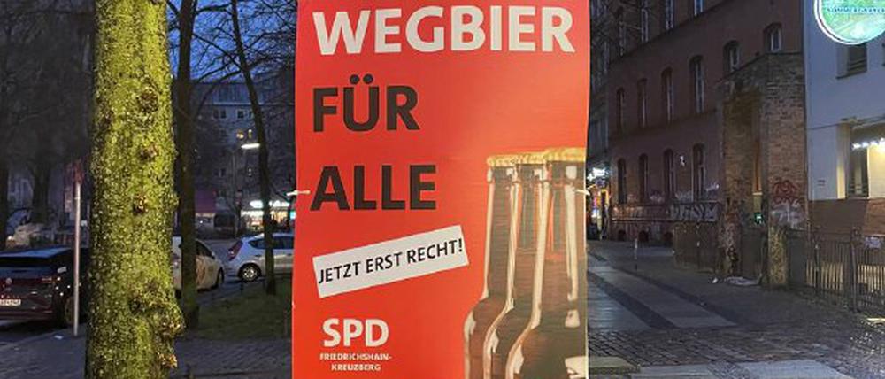 SPD-Wahlplakat „Wegbier für alle“