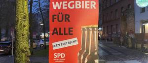 SPD-Wahlplakat „Wegbier für alle“