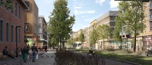 So soll Krampnitz und die Tramtrasse durch den neuen Stadtteil einmal aussehen. 