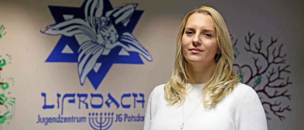 Anna Antonova im Jugendzentrum der Jüdischen Gemeinde Potsdam Stadt.