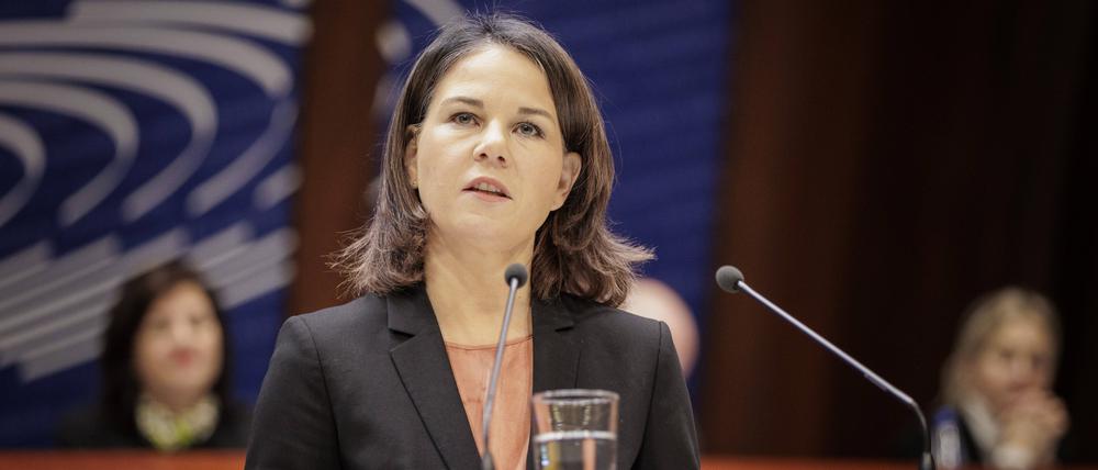 Annalena Baerbock Buendnis 90/Die Gruenen, Bundesaussenministerin, aufgenommen im Rahmen einer Rede vor der Parlamentarischen Versammlung des Europarats in Strassburg.