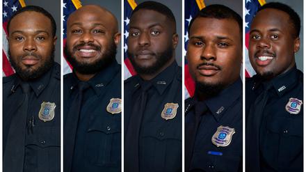 Polizisten, die am Tod von Tyre Nichols beteiligt gewesen sein sollen.