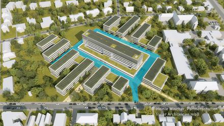 Die neue Straße verbindet in einem Ring das FUBIC-Hauptgebäude mit den bis zu sieben Satelliten-Gebäuden.