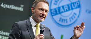 Christian Lindner (FDP), Bundesfinanzminister, spricht auf der Internationalen Grünen Woche (IGW) zur Eröffnung der Start-up-Days.