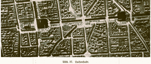 Flug über Luisenstadt und das dicht bebauten Exportviertel im Jahr 1925.