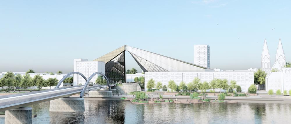 Frankfurt (Oder) bewirbt sich als Standort für das Zukunftszentrum für Deutsche Einheit und Europäische Transformation. So könnte das Zentrum einst aussehen.
