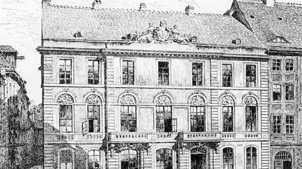 Ein Holzstich aus dem Jahr 1880 vom historischen Palais Schwerin am Molkenmarkt.
