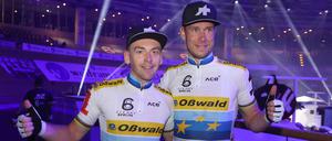 Strahlende Sieger bei den Sixdays 2023: Theo Reinhardt (l.) und Roger Kluge.