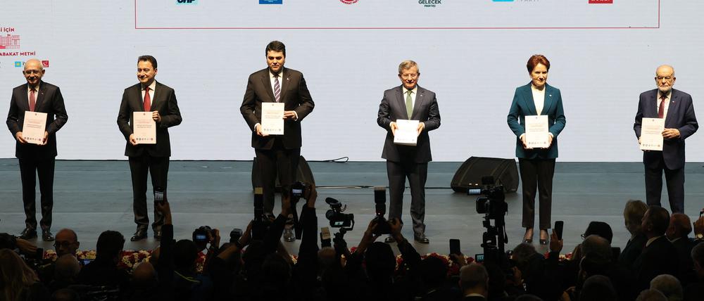 Die Mitglieder des Oppositionsbündnisses in der Türkei.