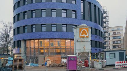 Der Rohbau des neuen Berliner Campus, den die jüdische Gemeinde Chabad Lubawitsch in Wilmersdorf errichtet.