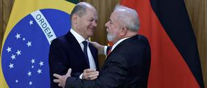Bundeskanzler Olaf Scholz und Brasiliens Präsident Luiz Inacio Lula da Silva