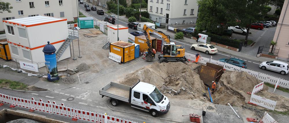 Auf der Baustelle in der Behlertstraße kam im Januar 2021 ein Mann ums Leben. 