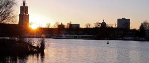 Sonnenuntergang in Potsdam im Januar 2023.