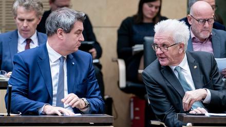 Bald wieder gemeinsam unterwegs? Markus Söder, Ministerpräsident von Bayern, und Winfried Kretschmann, Ministerpräsident von Baden-Württemberg.