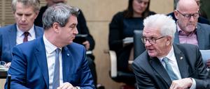Bald wieder gemeinsam unterwegs? Markus Söder, Ministerpräsident von Bayern, und Winfried Kretschmann, Ministerpräsident von Baden-Württemberg.