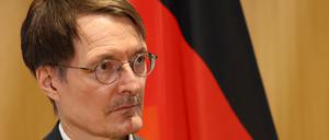 German Health Minister Karl Lauterbach gives a statement with Director-General of the World Health Organisation (WHO) Dr. Tedros Adhanom Ghebreyesus (not pictured) in Geneva, Switzerland, February 2, 2023. REUTERS/Denis Balibouse