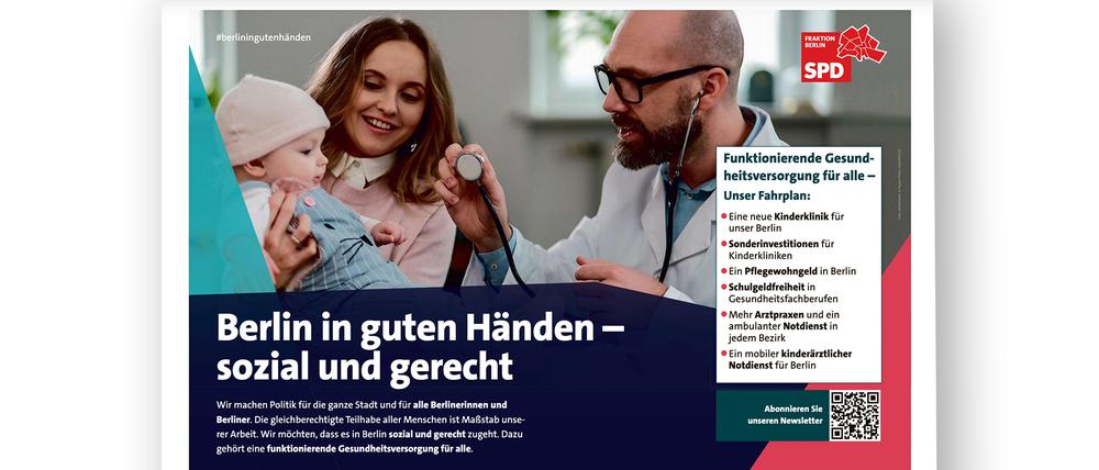 Diese Anzeige der SPD-Fraktion erschien zwei Wochen vor der Wahl im Anzeigenblatt „Berliner Woche“.