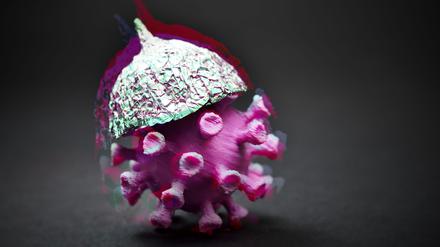 Coronavirus mit Aluhut.