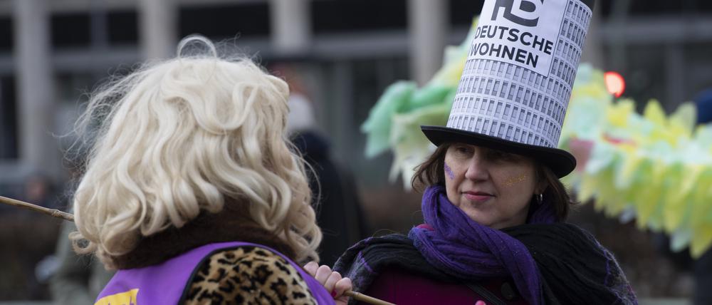 Teilnehmer beim „Karneval der Enteignung“.